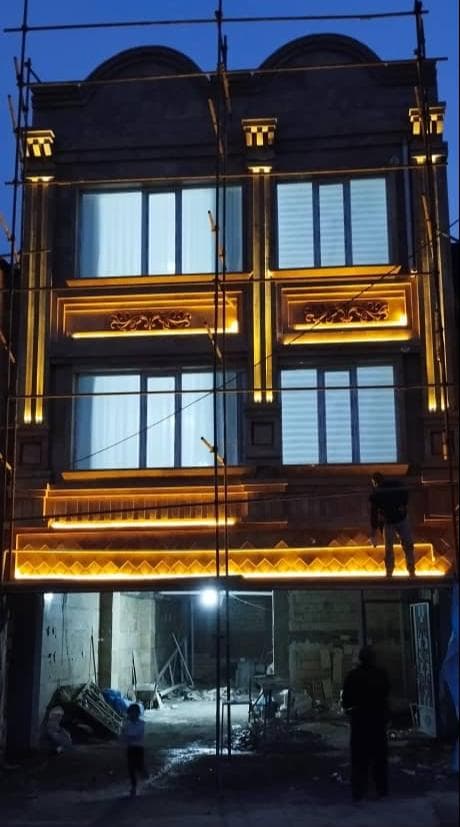 اجرای نمای ساختمان پیرمحمدی در کرمانشاه