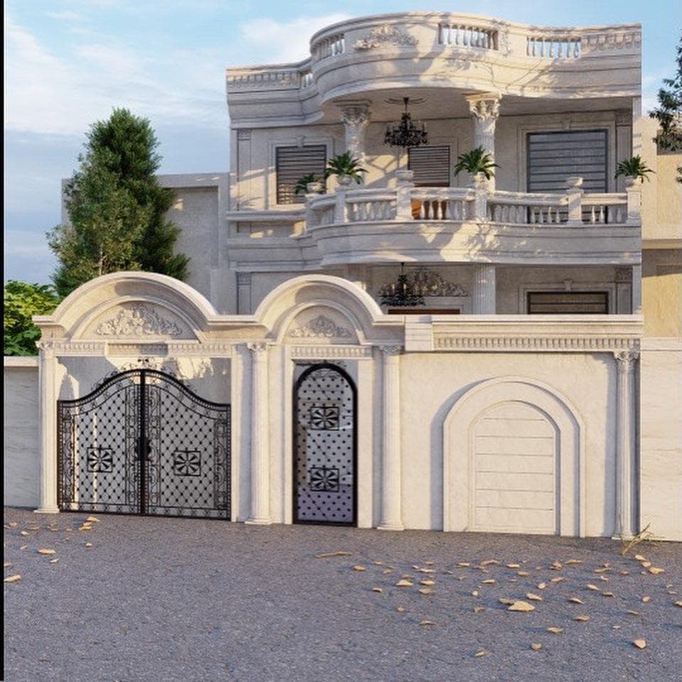 طراحی و اجرای نمای ساختمان ترکزاده در کرمان