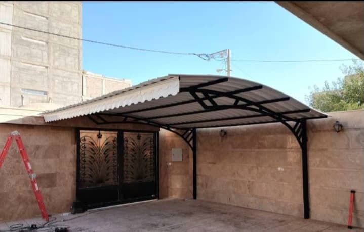 طراحی و ساخت سایبان سقف شیب دار جوشکاری سیار محمودی در جیرفت کرمان