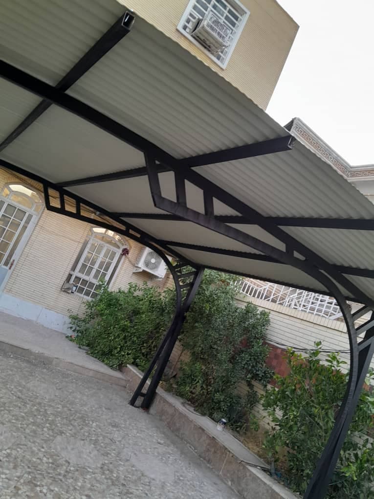 طراحی و ساخت سایبان سقف شیب دار جوشکاری سیار محمودی در جیرفت کرمان