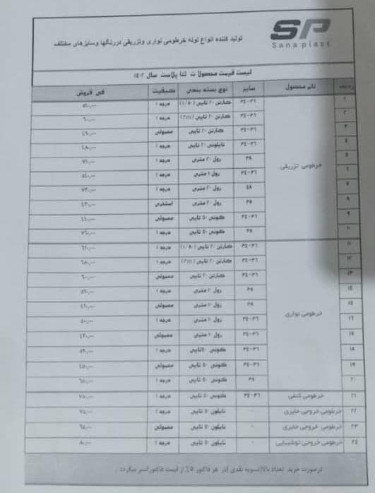 تولیدی لوله خرطومی جاروبرقی ثنا پلاست در تهران