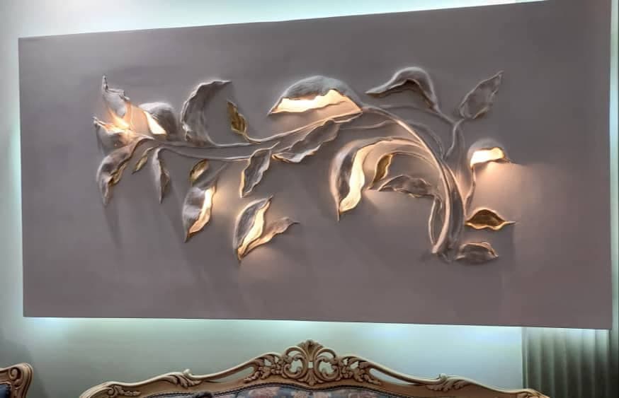 اجرا گچبری مدرن نقش برجسته شیما آرت در مهرشهر کرج