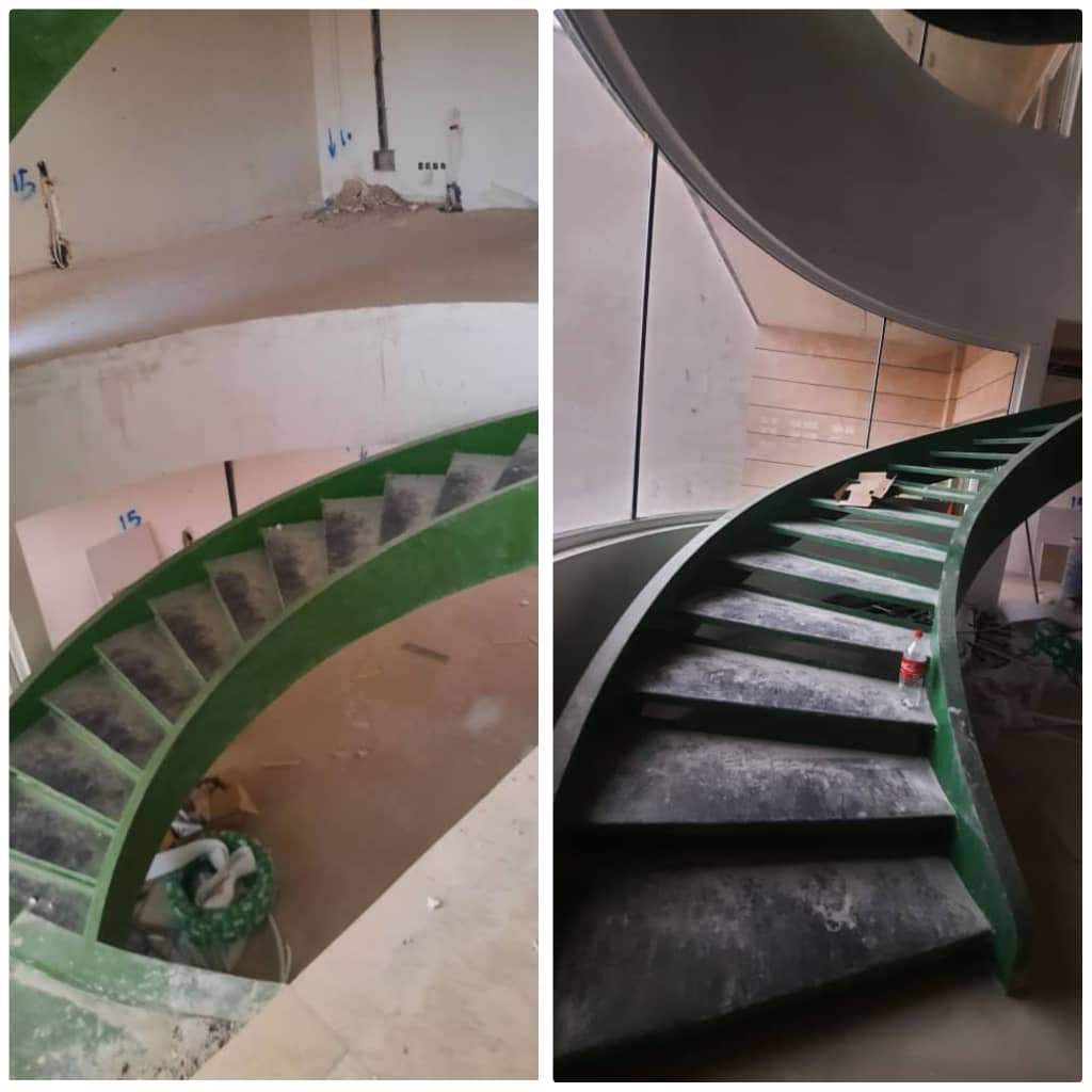 ساخت و طراحی پله گرد و اسپیرال مارپیچ عزیزی در بهشهر