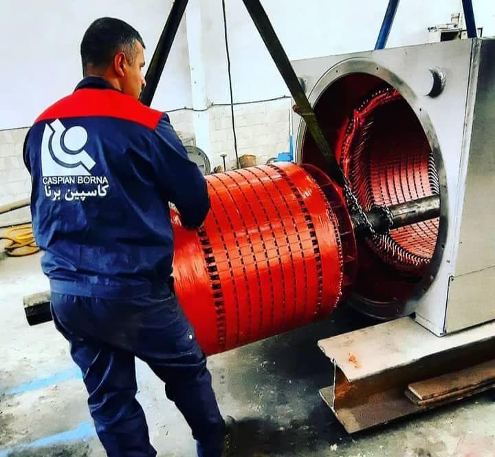 تعمیرات سیم پیچی الکتروموتور ژنراتور صنعتی کاسپین برنا در آبیک