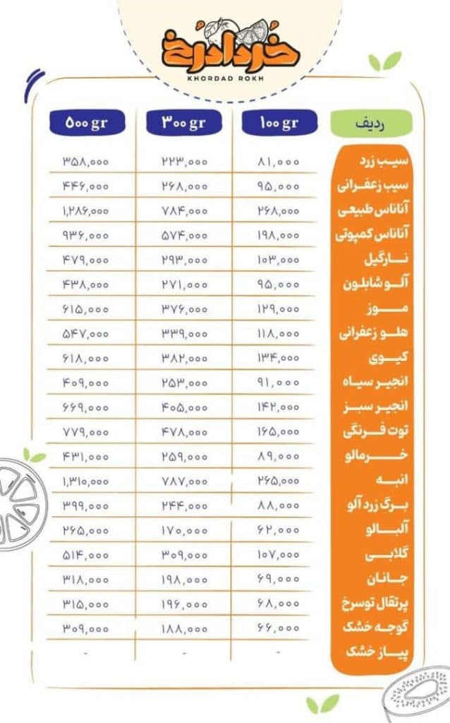 میوه خشک ارگانیک نوبرانه در سروستان