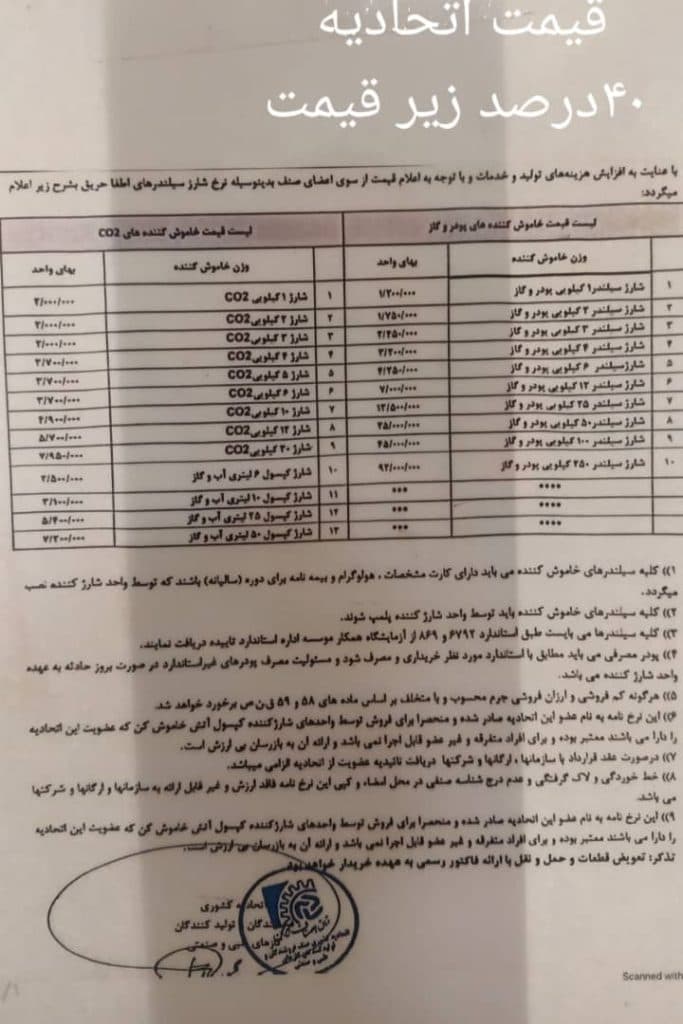 خرید و فروش کپسول آتش نشانی پیش گام حریق ایرانیان بابایی تهران
