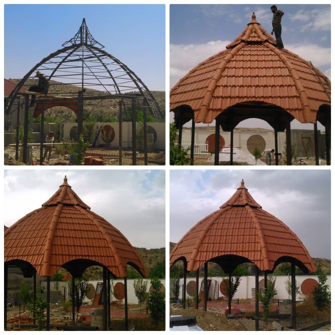 اجرای سقف شیبدار و آلاچیق دهقان در کرمان