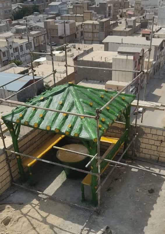 طراحی و ساخت آلاچیق و آبنمای صخره ای جهانگیری دزفول