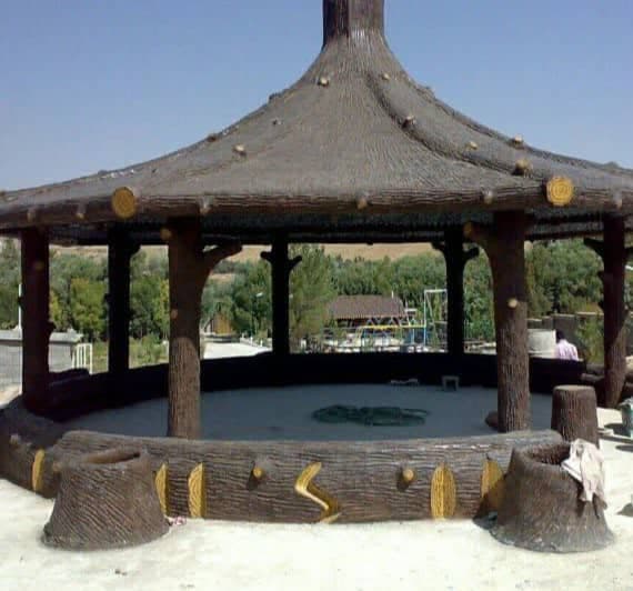 طراحی و ساخت آلاچیق و آبنمای صخره ای جهانگیری دزفول