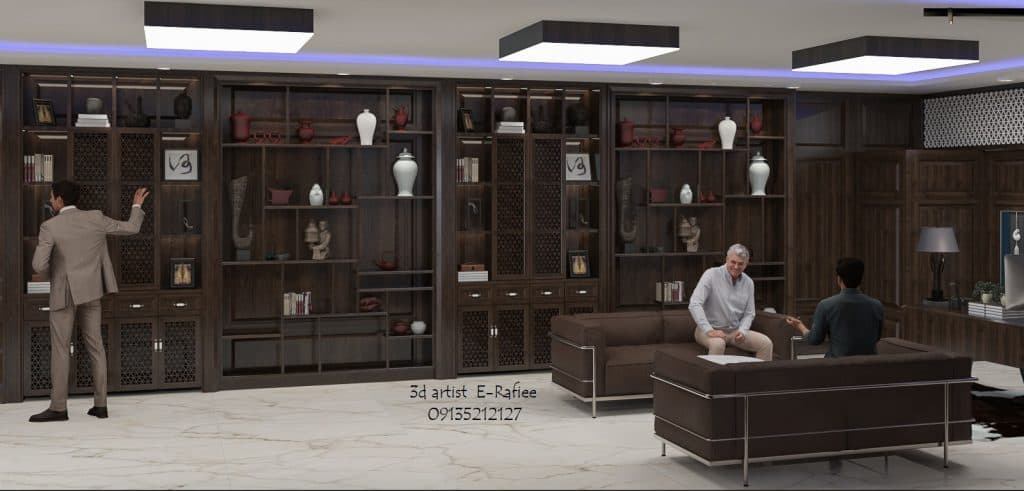 طراحی سه بعدی کابینت و دکوراسیون داخلی دکو رابو در یزد
