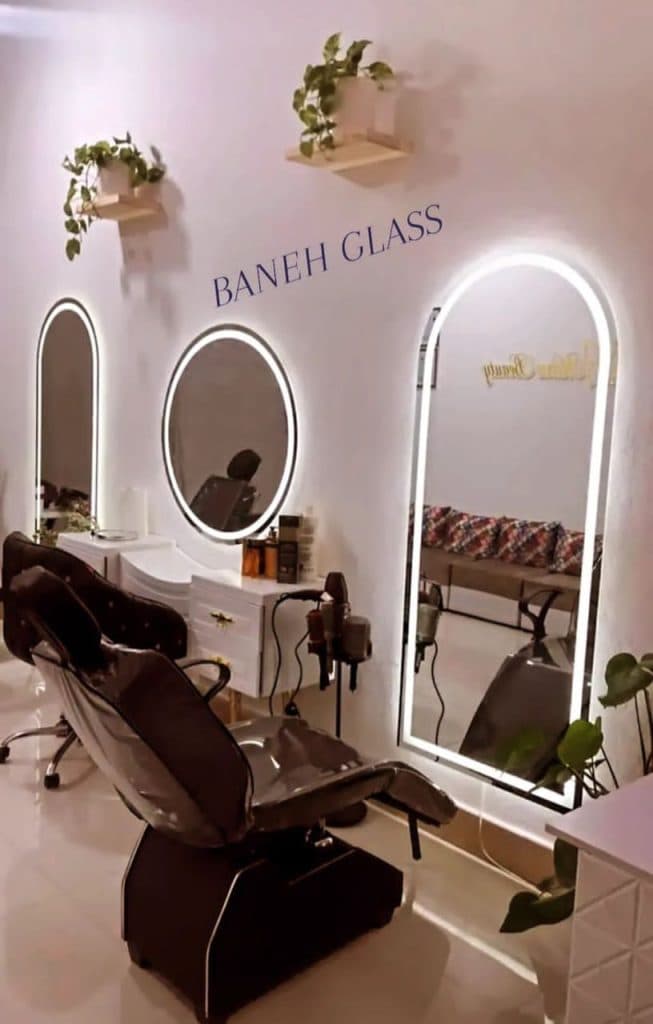 تولید و اجرا آیینه دکوراتیو و حکاکی شیشه و آیینه بانه گلس در بانه کردستان