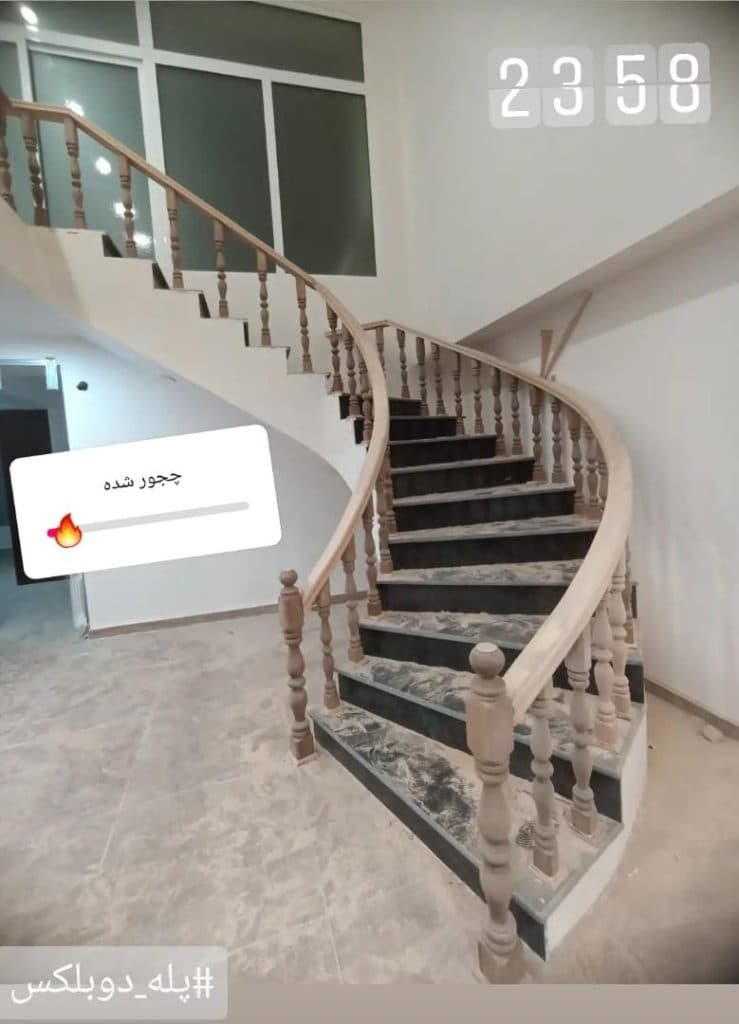 طراحی و ساخت پله گرد چوبی و پله حلزونی سعید در تبریز