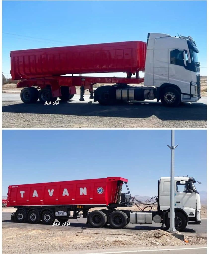 ساخت تریلر کمپرسی دو و سه محور توان تریلر کویر در ابرکوه یزد