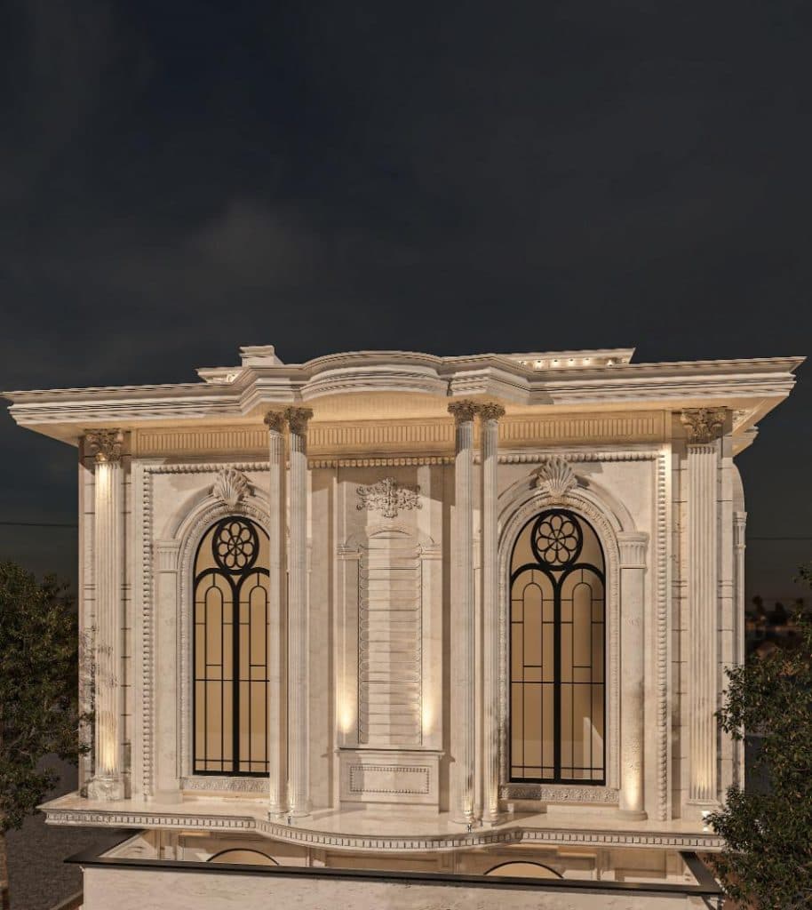 طراحی و اجرای نمای ساختمان رئیسی در یزد