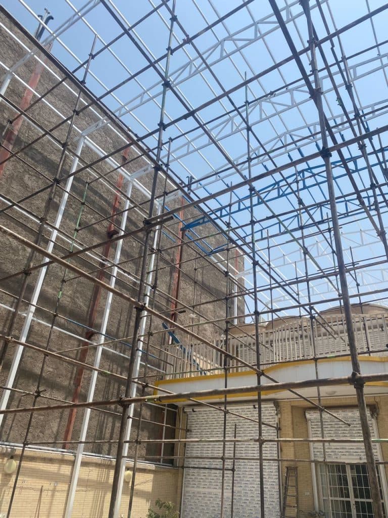 داربست فلزی زنگی آبادی در کرمان