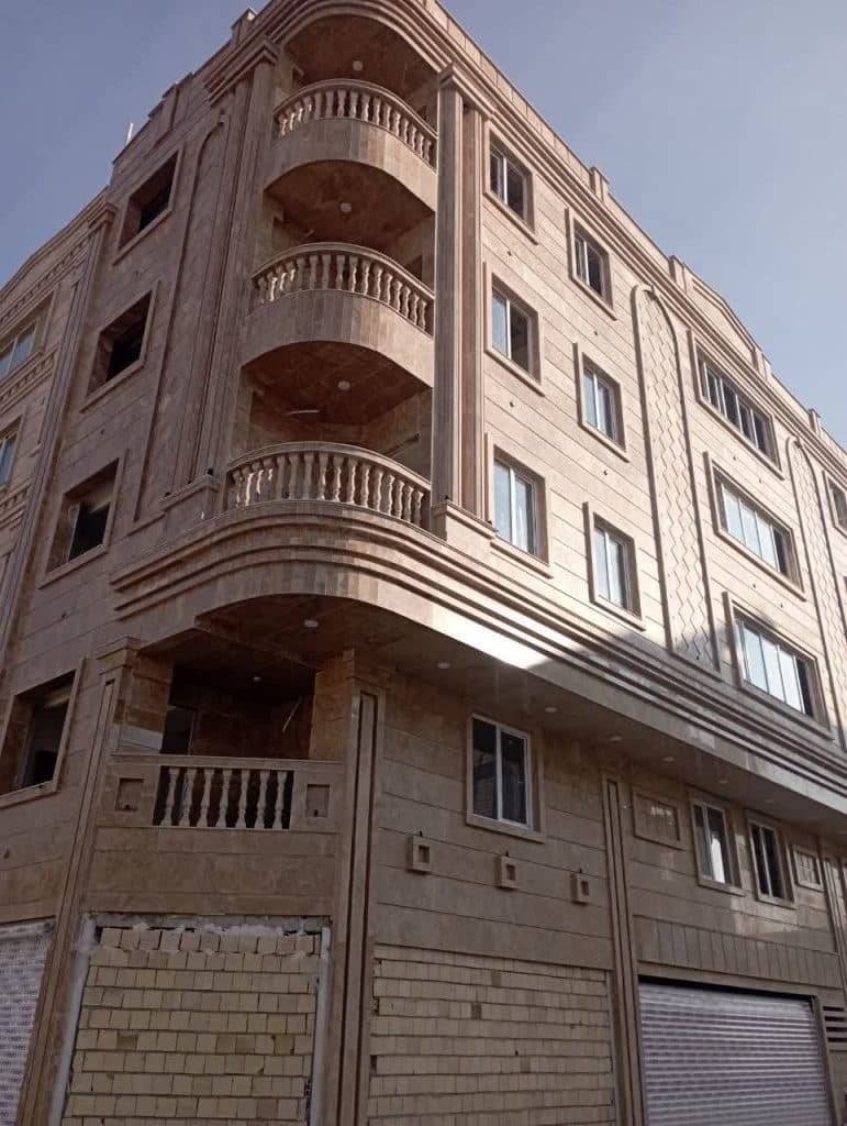 اجرای سنگ کاری آجرنما و اسکلت ساختمان لطیفیان در شهریار تهران