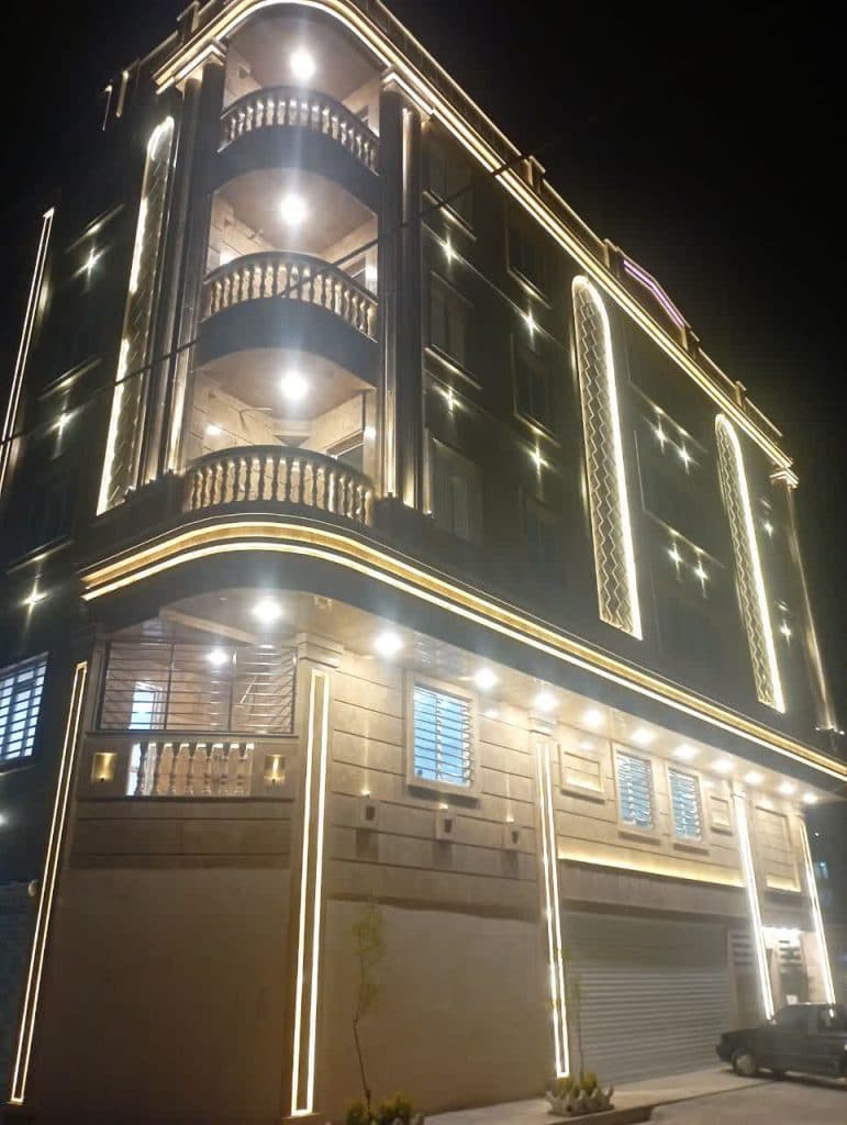 اجرای سنگ کاری آجرنما و اسکلت ساختمان لطیفیان در شهریار تهران