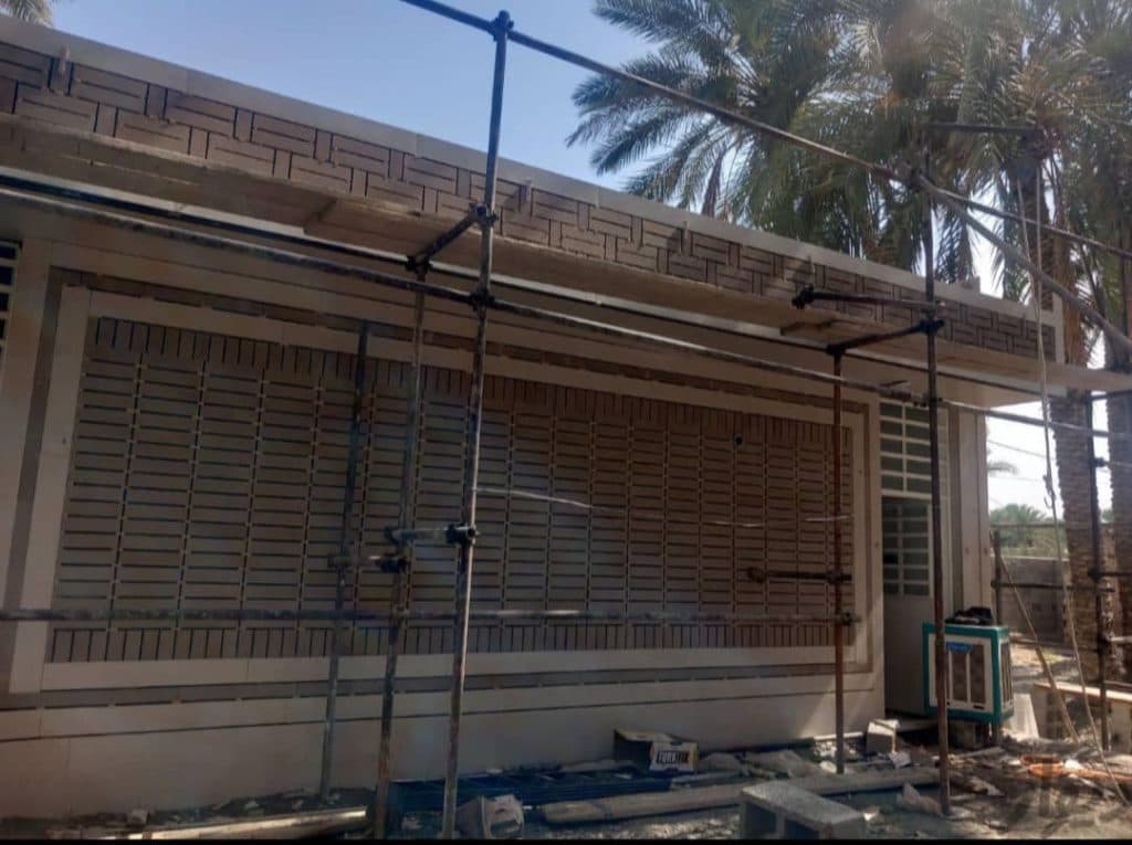 اجرای نمای ساختمان سنگ نسوز صید در جیرفت کرمان