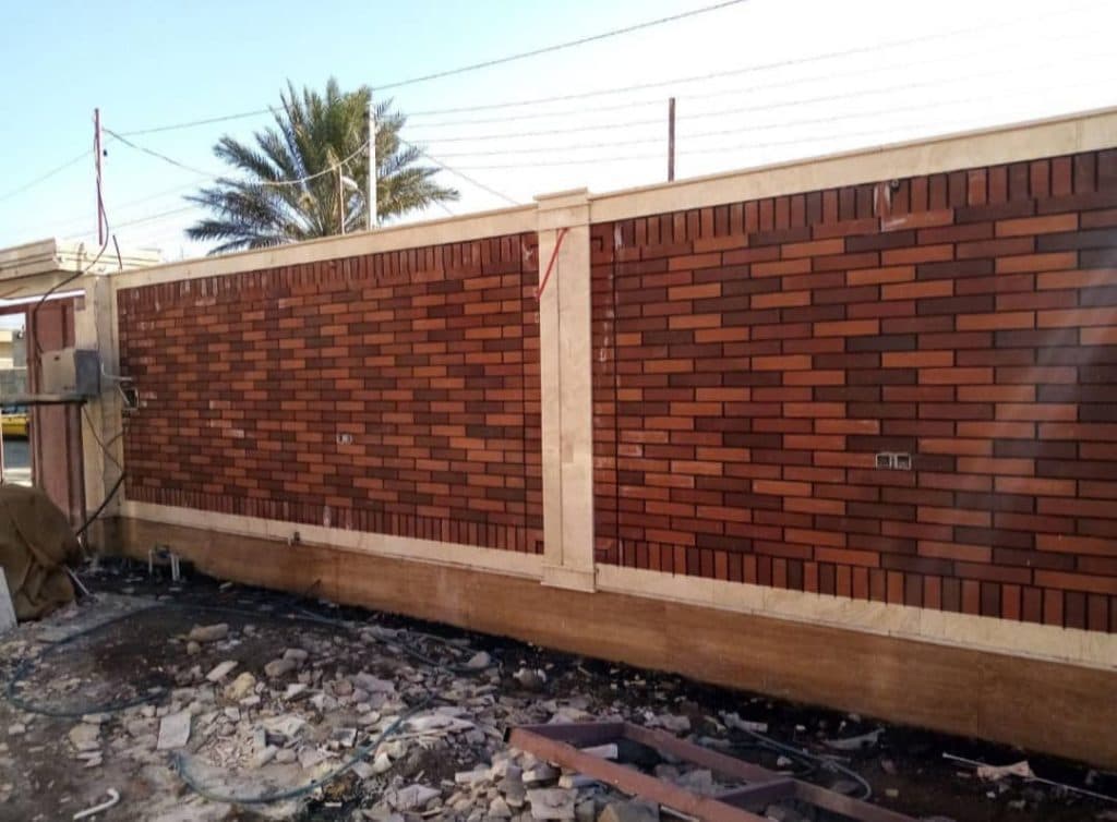 اجرای نمای ساختمان سنگ نسوز صید در جیرفت کرمان