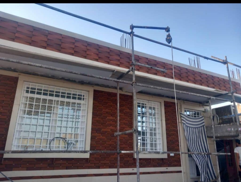 اجرای نمای ساختمان سنگ نسوز صید در جیرفت کرمان