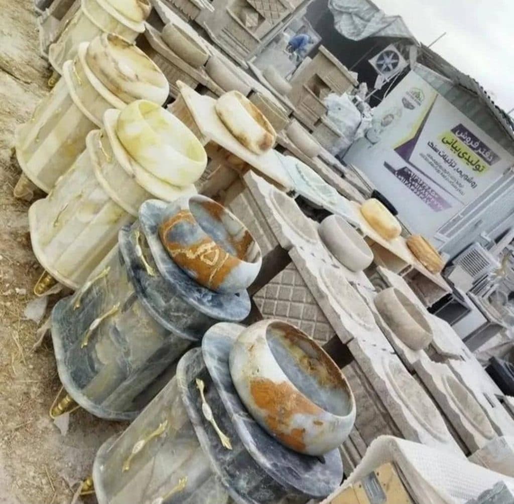 تولید و فروش و پخش روشویی سنگی و قلوه سنگ رودخانه ای تشکری در مشهد