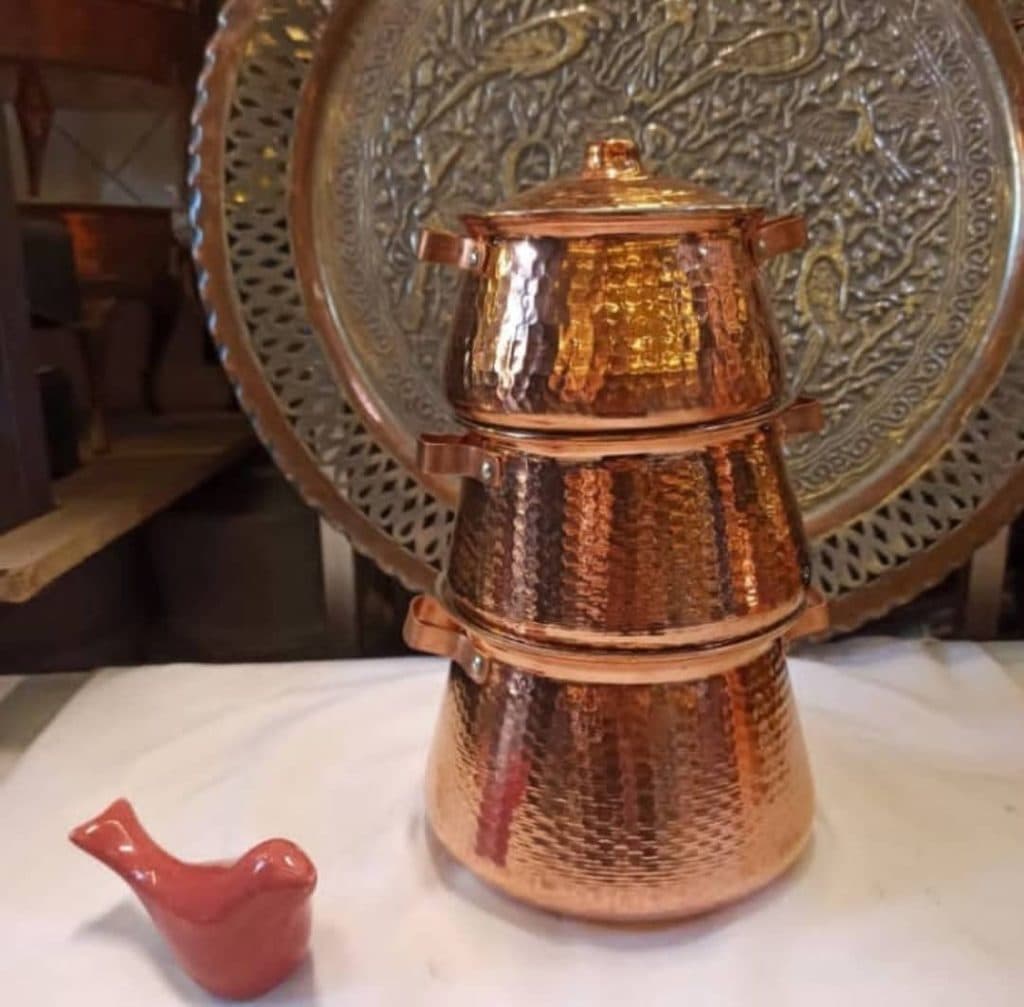 فروش لوازم آشپزخانه صنعتی و ظروف مسی و برنجی سماور طلایی در قم