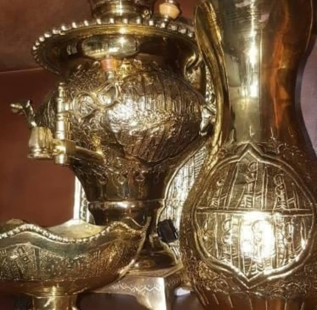 فروش لوازم آشپزخانه صنعتی و ظروف مسی و برنجی سماور طلایی در قم