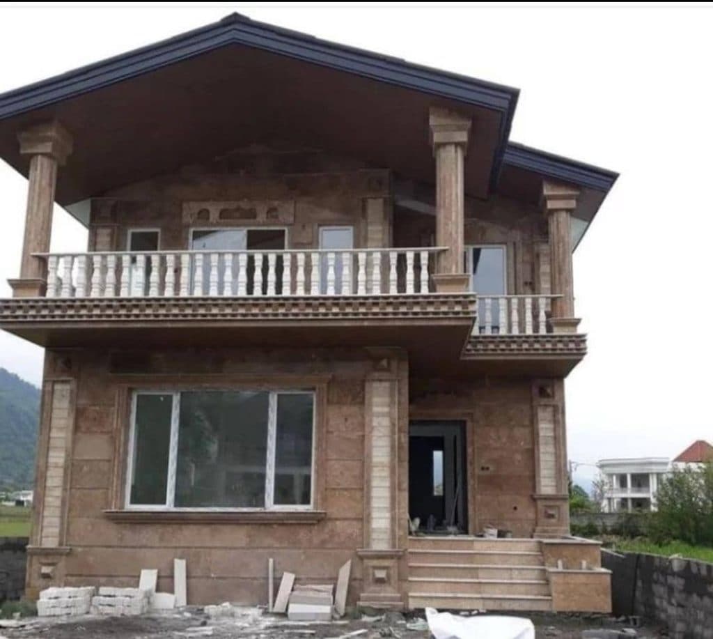 سنگ کاری و نمای ساختمان کوه نورد در ماسال