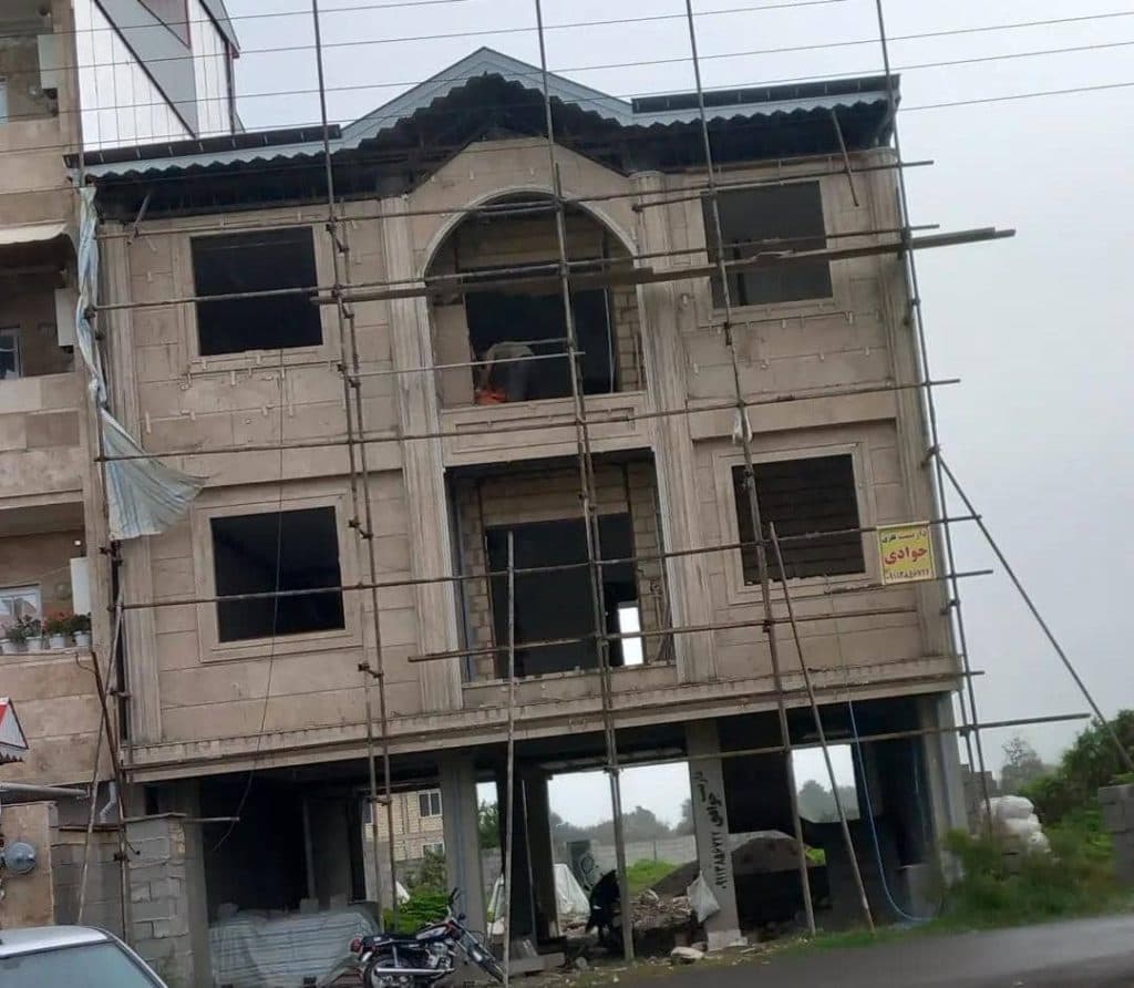 سنگ کاری و نمای ساختمان کوه نورد در ماسال