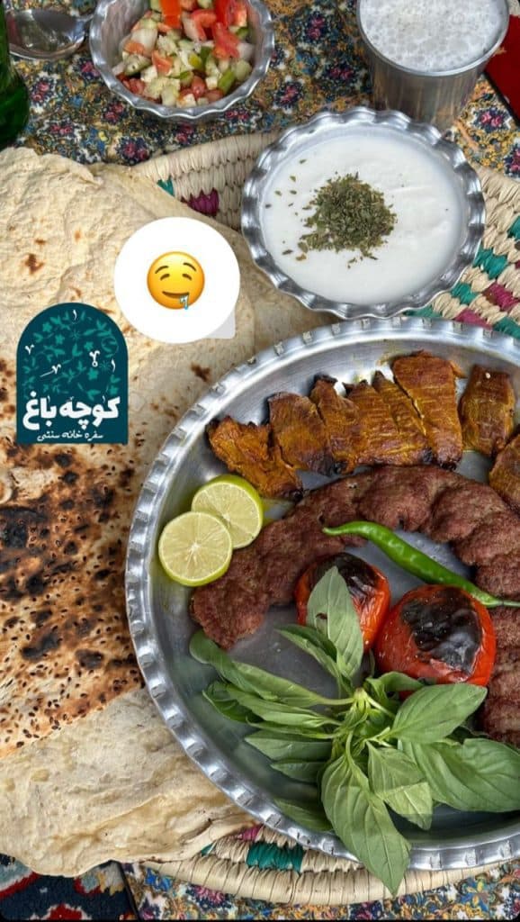 سفره خانه سنتی کوچه باغ در بهبهان