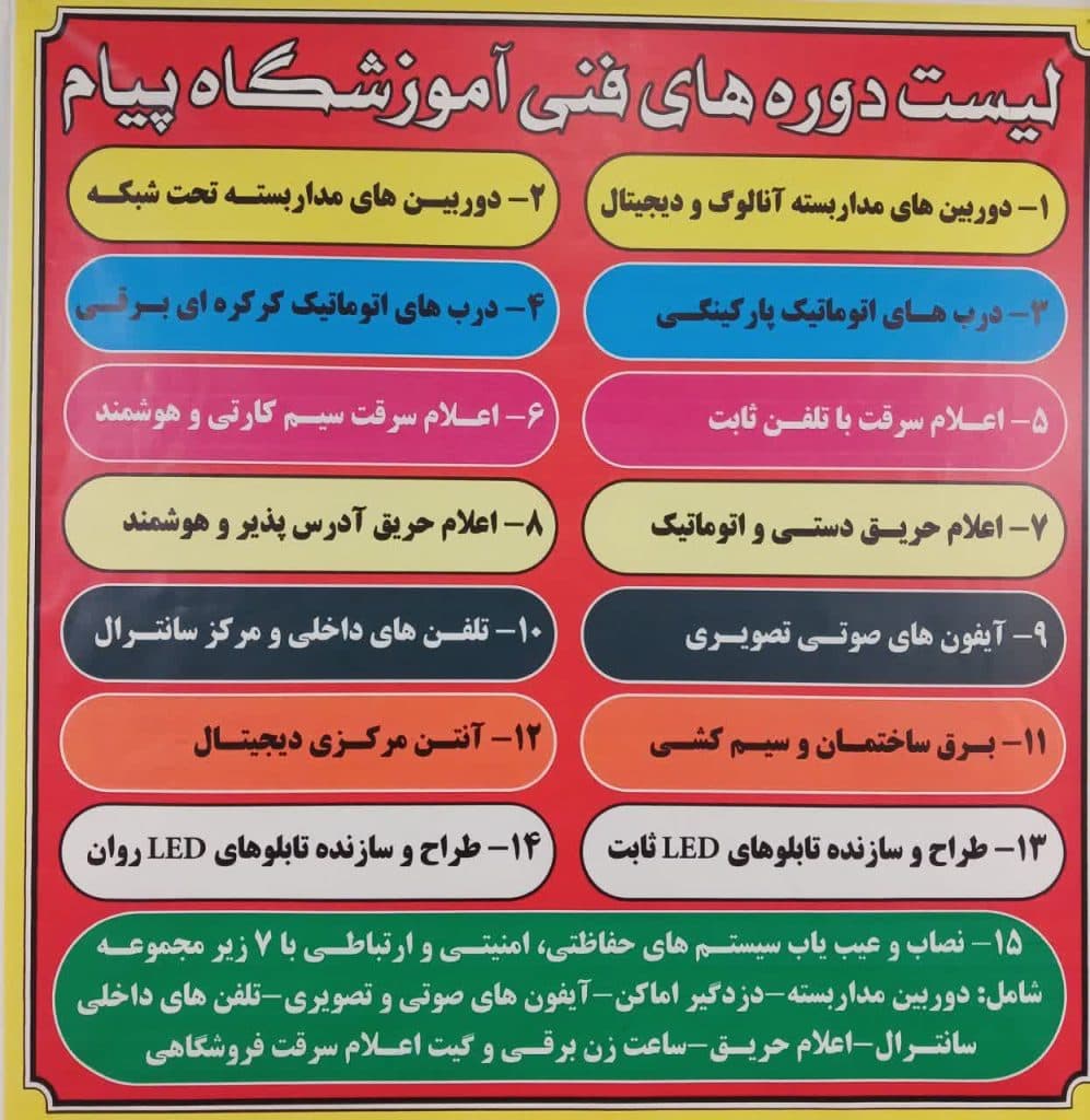 آموزش اشتغال و استخدام آموزشگاه پیام در شهرکرد