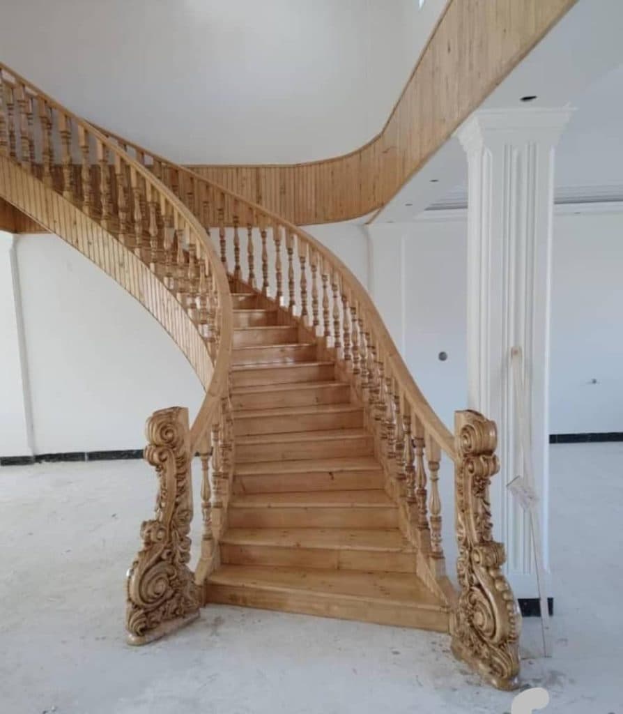 طراحی و اجرای پله گرد مدرن دکوراتیو آوا استپ در کرج