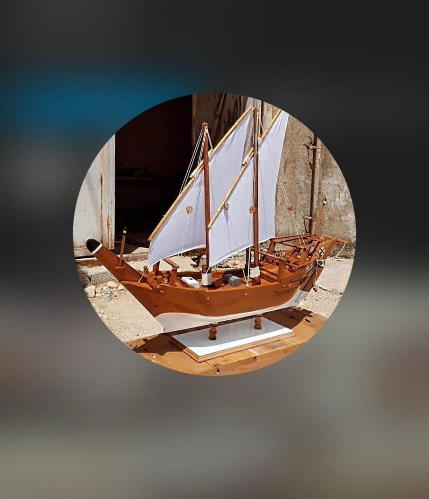 ساخت ماکت لنج بوم بادبانی رضوانی در بندرگناوه