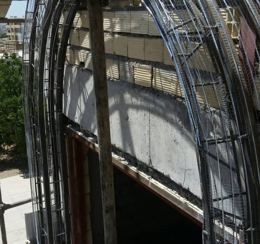 شاسی کشی نمای ساختمان یادگار در یاسوج