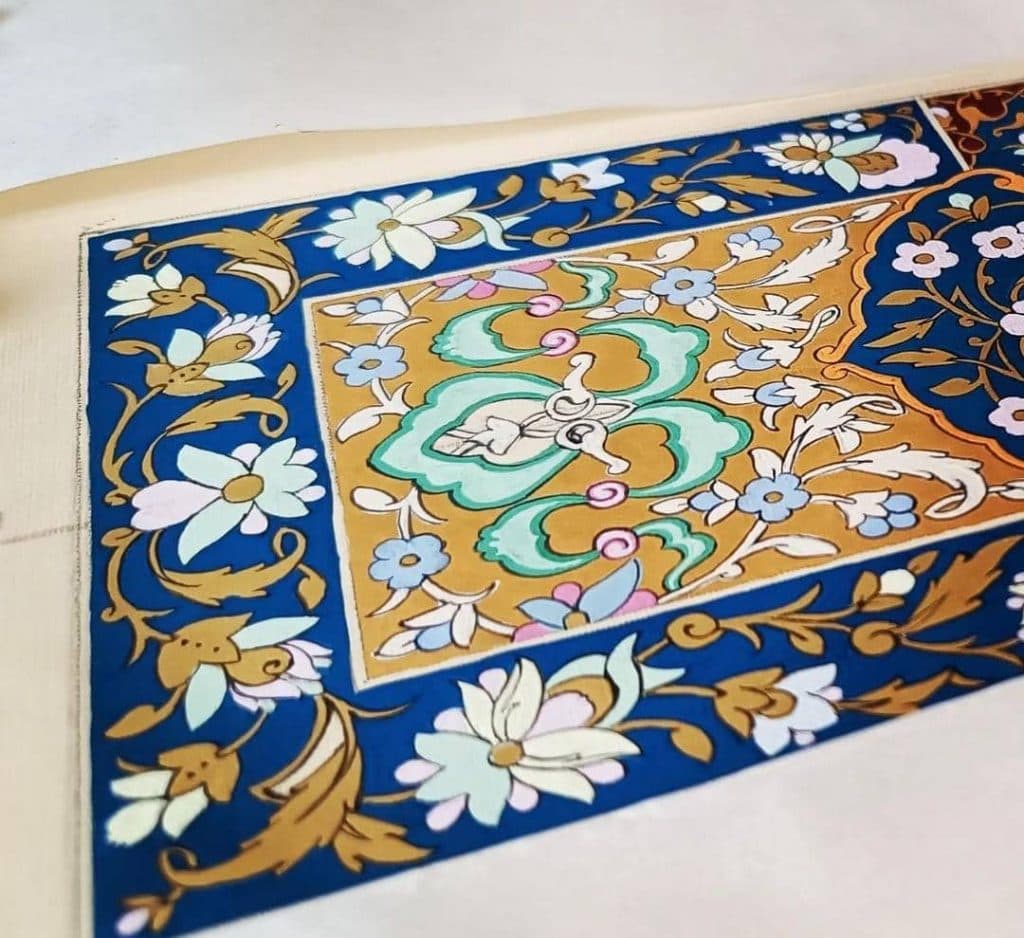 آموزش تذهیب شبنم پاک مزد در آخونی تبریز