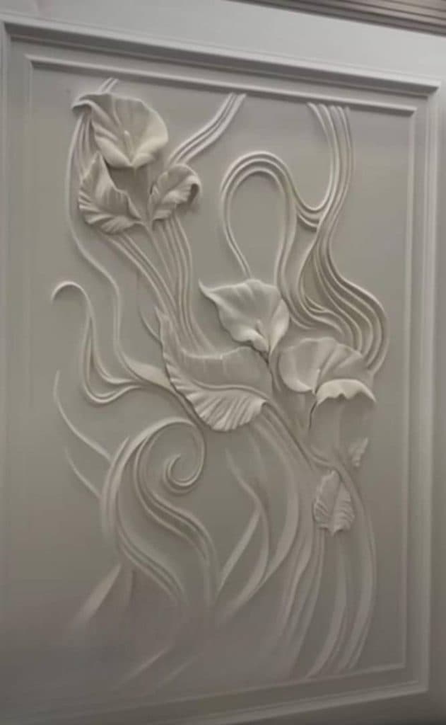 اجرا گچبری مدرن نقش برجسته شیما آرت در مهرشهر کرج