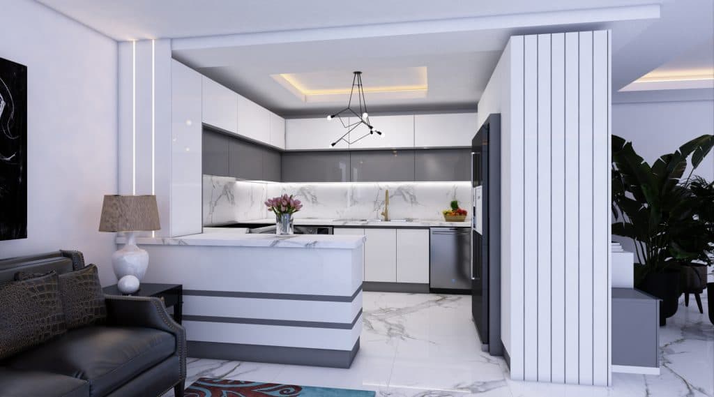 طراحی سه بعدی کابینت و دکوراسیون داخلی دکو رابو در یزد