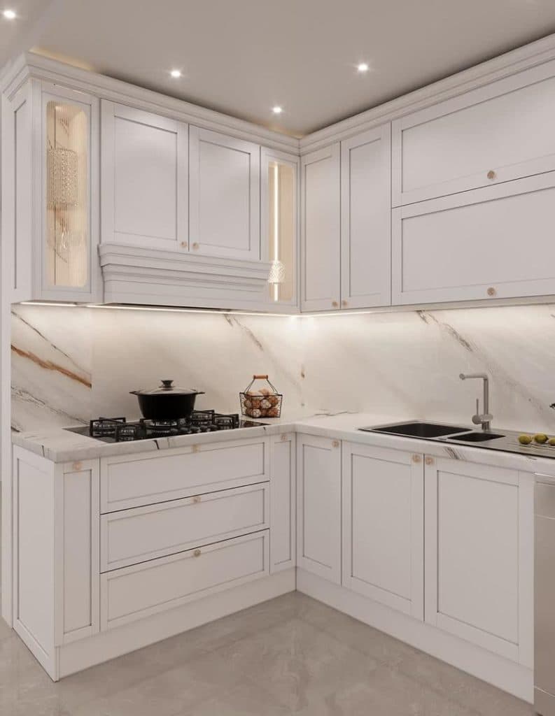 طراحی کابینت آشپزخانه مهندس محدثه جعفری در یزد