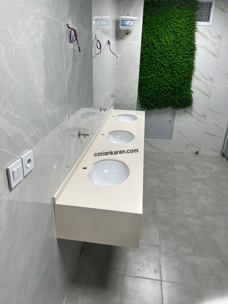 طراحی و ساخت روشویی عمومی گروه صنعتی کورین کاران در کرج