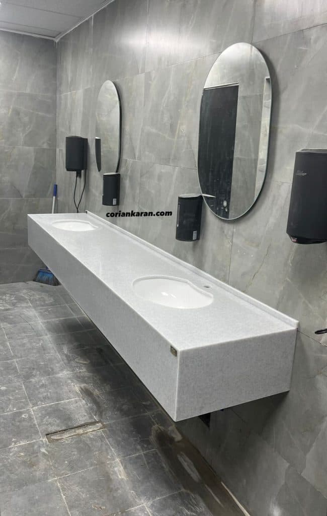 طراحی و ساخت روشویی عمومی گروه صنعتی کورین کاران در کرج