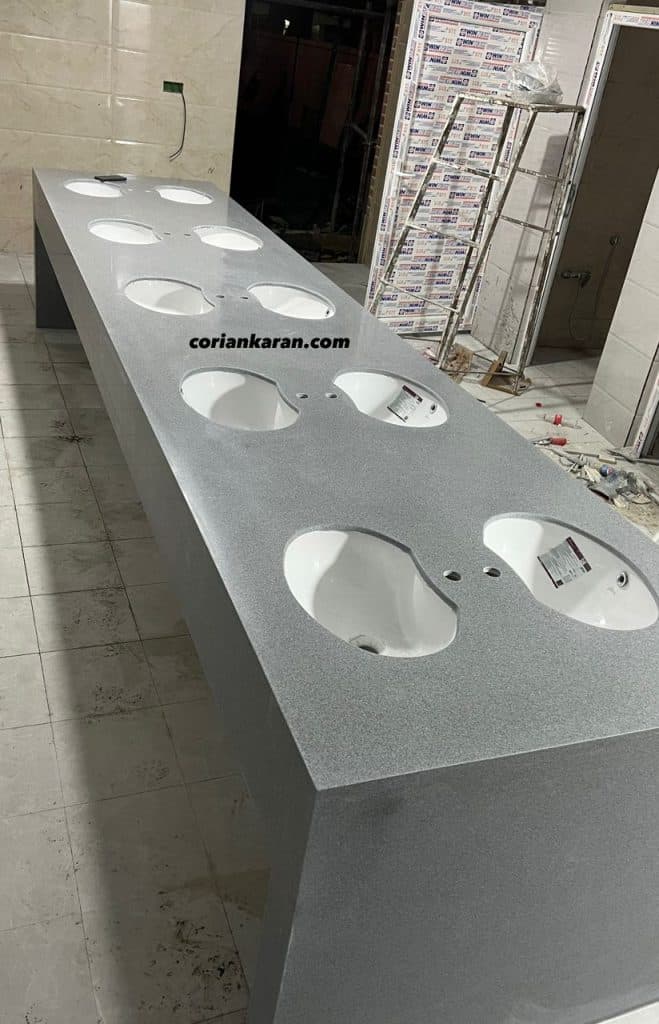 طراحی و ساخت روشویی عمومی گروه صنعتی کورین کاران در کرج