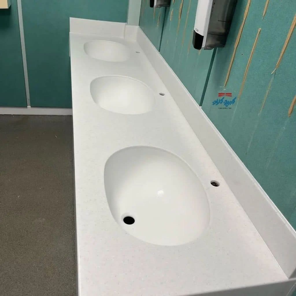 طراحی و ساخت روشویی عمومی گروه صنعتی کورین کاران در کرج