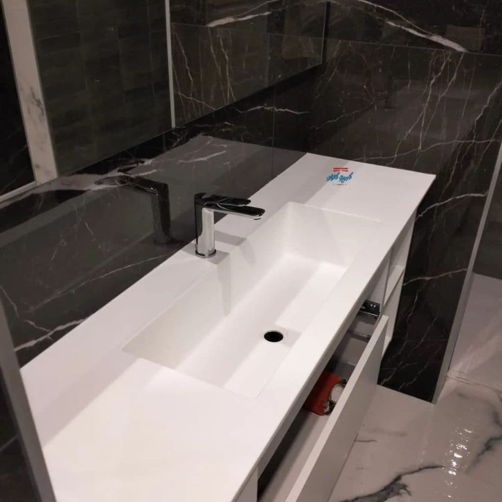 طراحی و ساخت روشویی عمومی گروه صنعتی کورین کاران در کرج