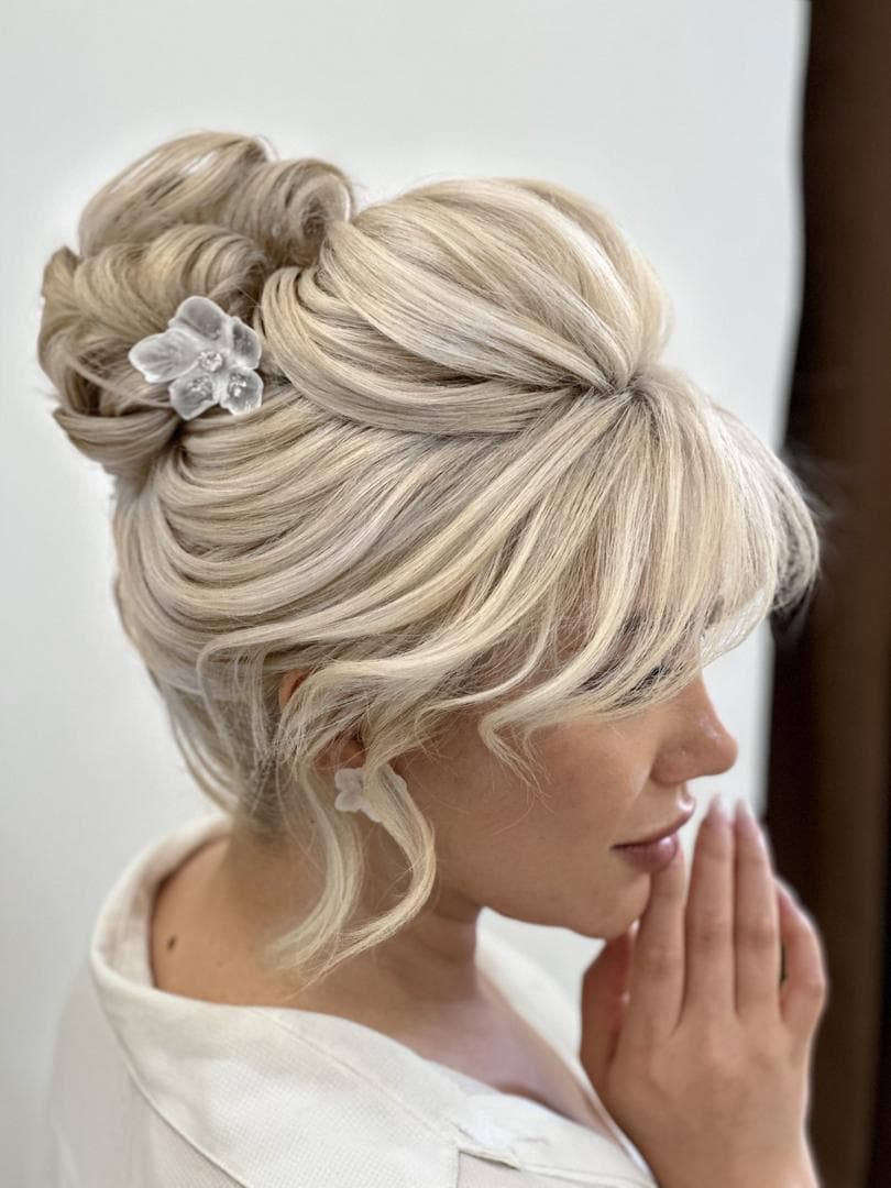 آموزش و خدمات تخصصی vip شنیون عروس سمیه زلفی در گلسار رشت