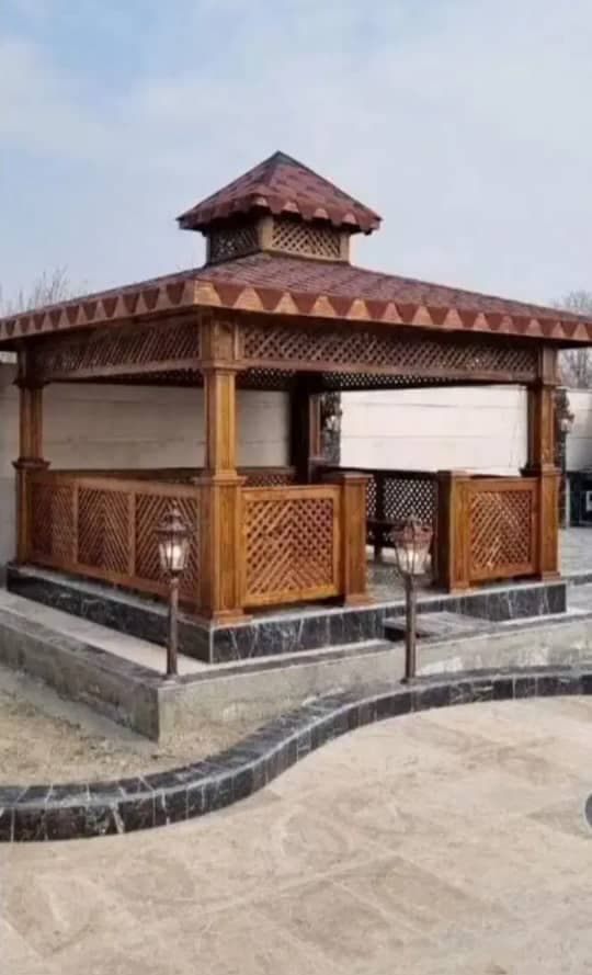 ساخت آلاچیق چوبی کلبه سوئیسی محمدی در کرج