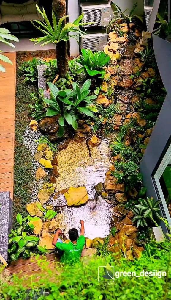 طراحی و اجرای آبنما آبشار و برکه های طبیعی گروه معماران سبز در اصفهان