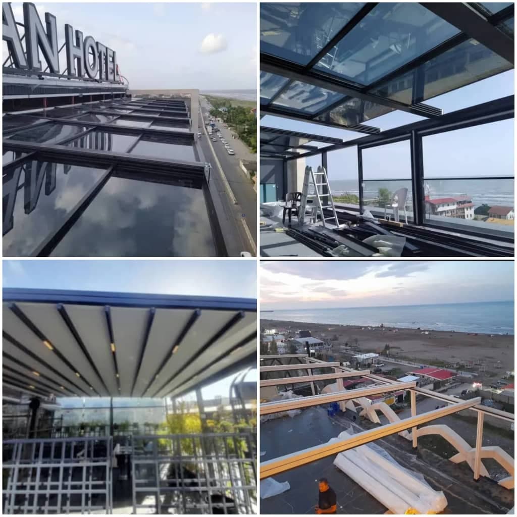 ساخت سقف ثابت و متحرک استخر شرکت راحت بام ایمن کرج