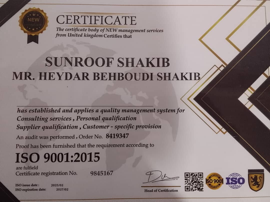 فروش و تعمیر سانروف شکیب در کرج