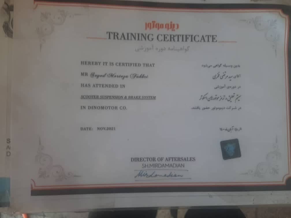 فروش قطعات و تعمیر موتورسیکلت اصفهان انژکتور فخری در اصفهان