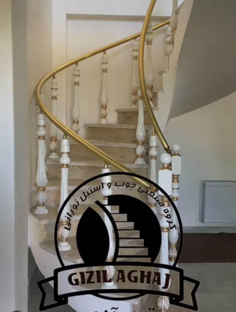 تولید و فروش پله آماده و نرده صنایع چوبی نورانی قزل آغاج در گیلان